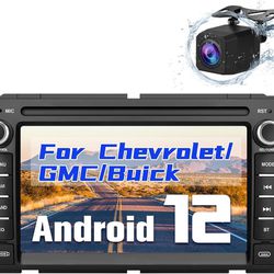 7” Car Radio Stereo 2G+64G Android 12 for 2007-2012 Chevrolet Chevy Silverado Tahoe GMC Sierra Yukon Audio CarPlay GPS Head Unit FM WiFi Rear Camera
