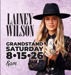 4 Track (SRO) tickets to Lainey Wilson @ Illinois State Fair