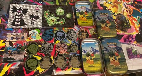 Pokémon Coin, Tins, Stickers Lot