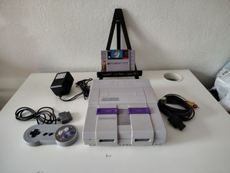 Super Nintendo SNES Console Bundle Authentic Super Mario World Cables Controller