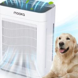 MOOKA Air Purifiers for Home Large Room Covers Up to 3000 Sq.ft, Double-Sided Air Cleaner for Pets Owners with Washable Pre-Filter Layers And Fragranc