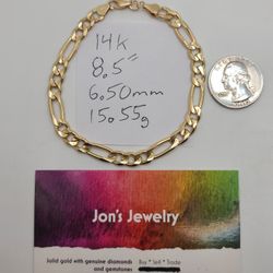 14k Gold Figaro Bracelet