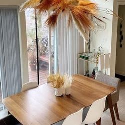 MCM Extendable Walnut Dining Table and Set of 6 Chairs