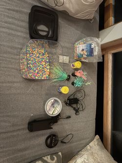 Fish tank 1.8 gallons and supplies
