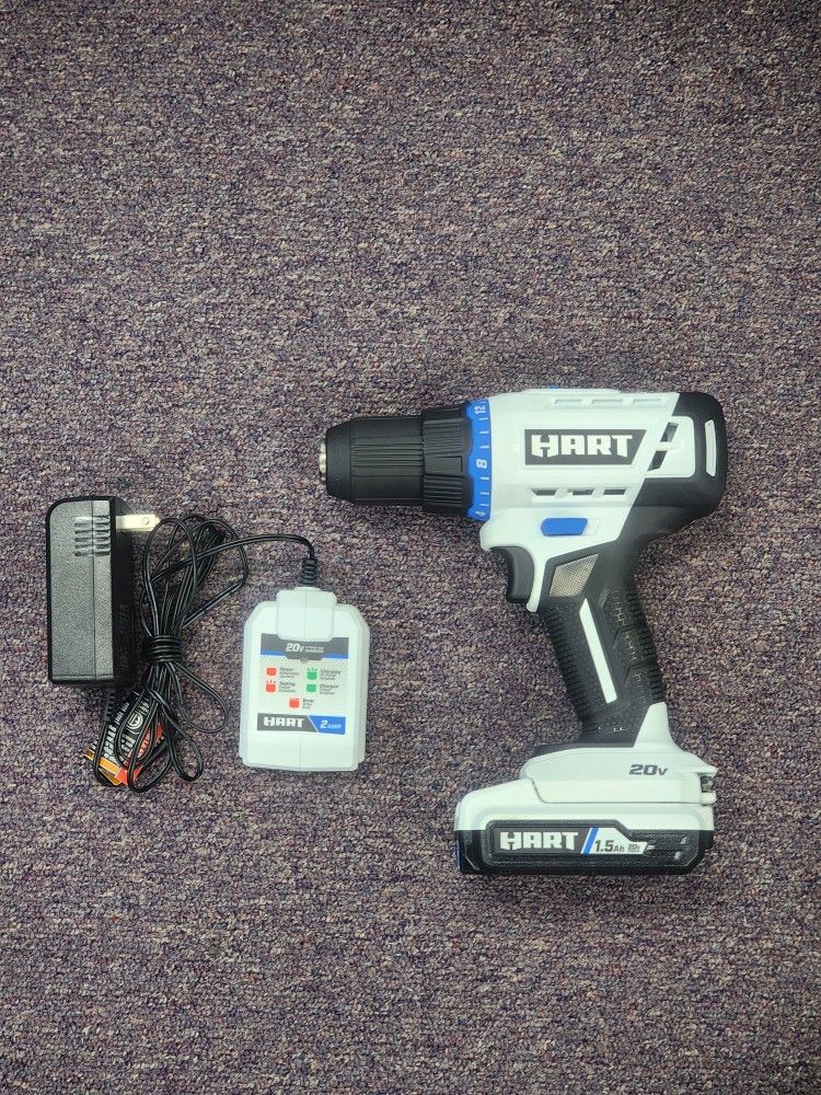 Hart 20V 1/2" Drill Driver with 1.5Ah Battery & Charger, Gen 2