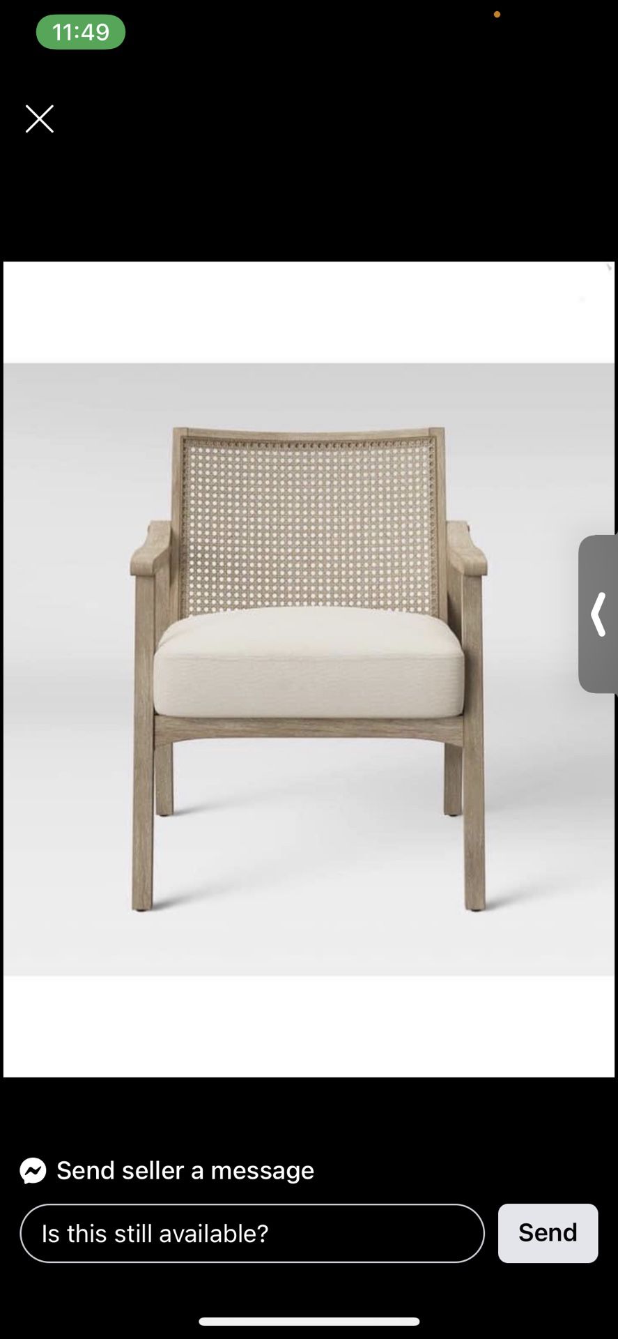 Chelmsford Cane Lounge Chair Natural -Threshold                