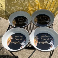 Disney Lady And The Tramp You Had Me At Spaghetti Dinner Pasta Bowls- Set Of 4