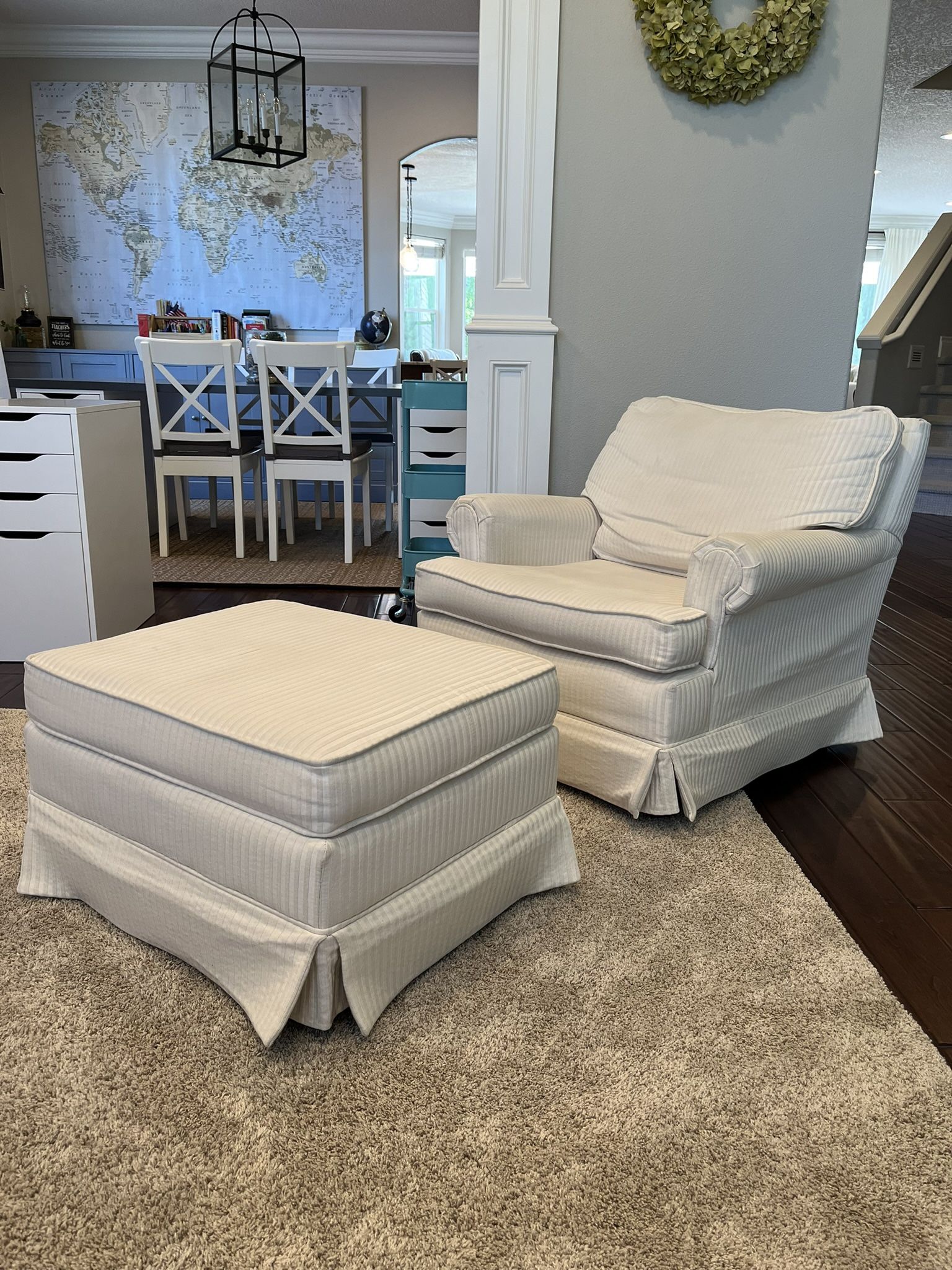 Small Armchair with Matching Ottoman 