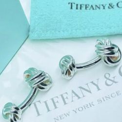 Tiffany & Co Double Knot Cufflinks Cuff Links Silver 925 