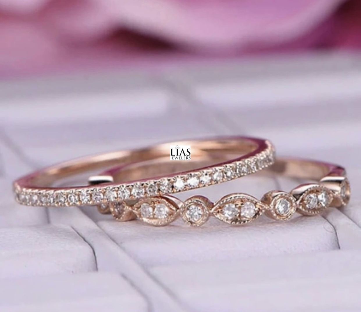 New 18k Rose Gold Wedding Rings 