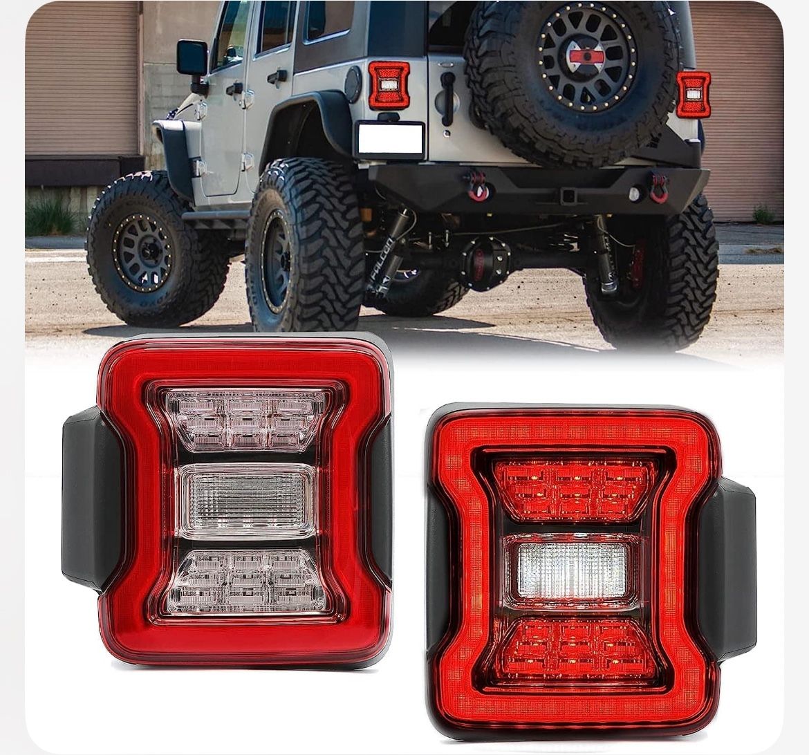 LED Tail Lights Compatible with 2007-2018 Jeep Wrangler JK JKU