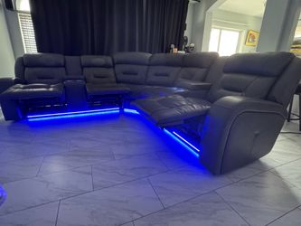 Luxury Power Reclining Sectional w/ LED Lights & Storage