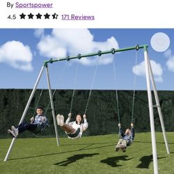Heavy Duty 9ft Tall Adult/kids Swing Set For 3…swings Included 