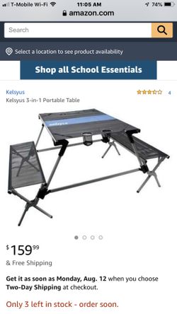 Kelsyus 3 in 1 portable table