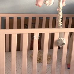 Pink Baby Crib (((With Mattress )))