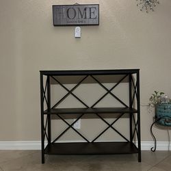 Wood And Metal Console Table 