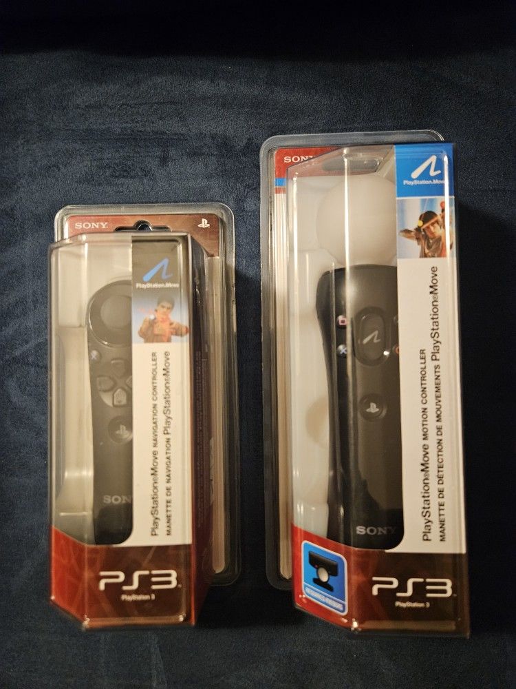BRAND NEW/SEALED PLAYSTATION 3 (PS3) MOVE & NAVIGATION CONTROLLERS