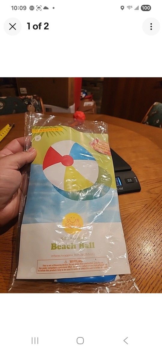 Inflatable Beach Ball 14 Inch Diameter Sun Squad