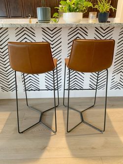 West elm discount leather bar stools