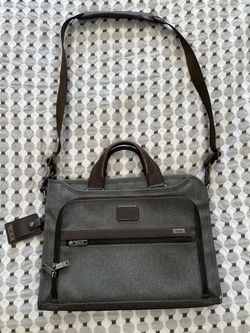 Tumi Alpha 2 Slim Deluxe Portfolio Briefcase Anthracite/Grey