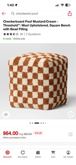 Threshold checkered pouf