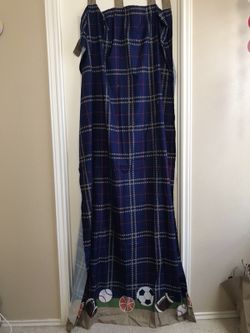 4 sports themed curtain panels 42 W x 84 L