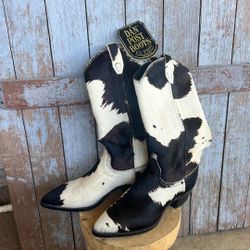 Coachella  Wear Cowgirl Woman’s Size 6 1/2 Vintage Hide Hair Boots By Dan Post