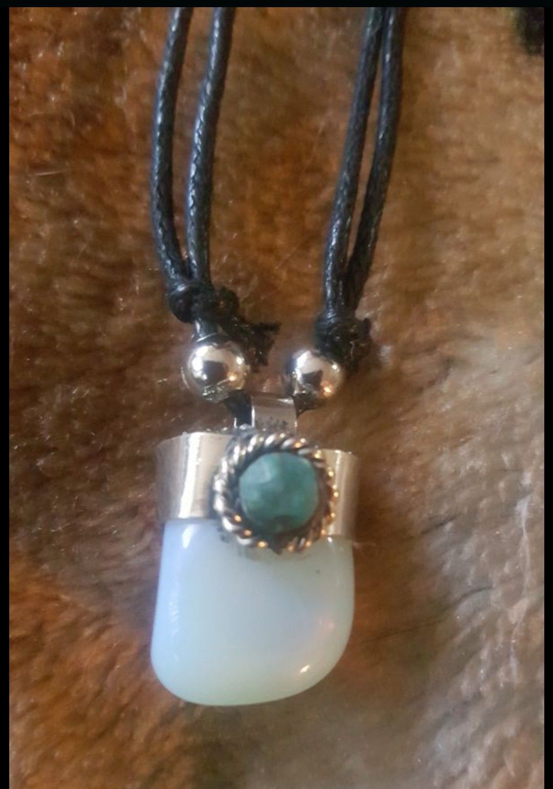 Unisex adjustable necklace moonstone from Machu Picchu Peru