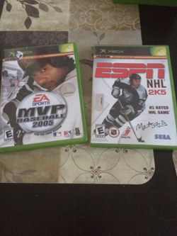 Xbox 360 live games baseball 2005 and NHL 2K five ESPN hockey