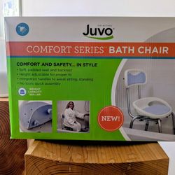 NEW JuVo Comfort Series Bath Chair - Padded Seat & Back (300lb Capacity)