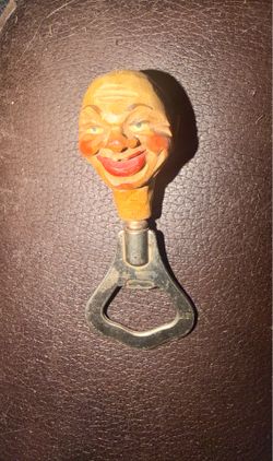 Vintage Anri Italy Carved Wooden Man Bottle Opener