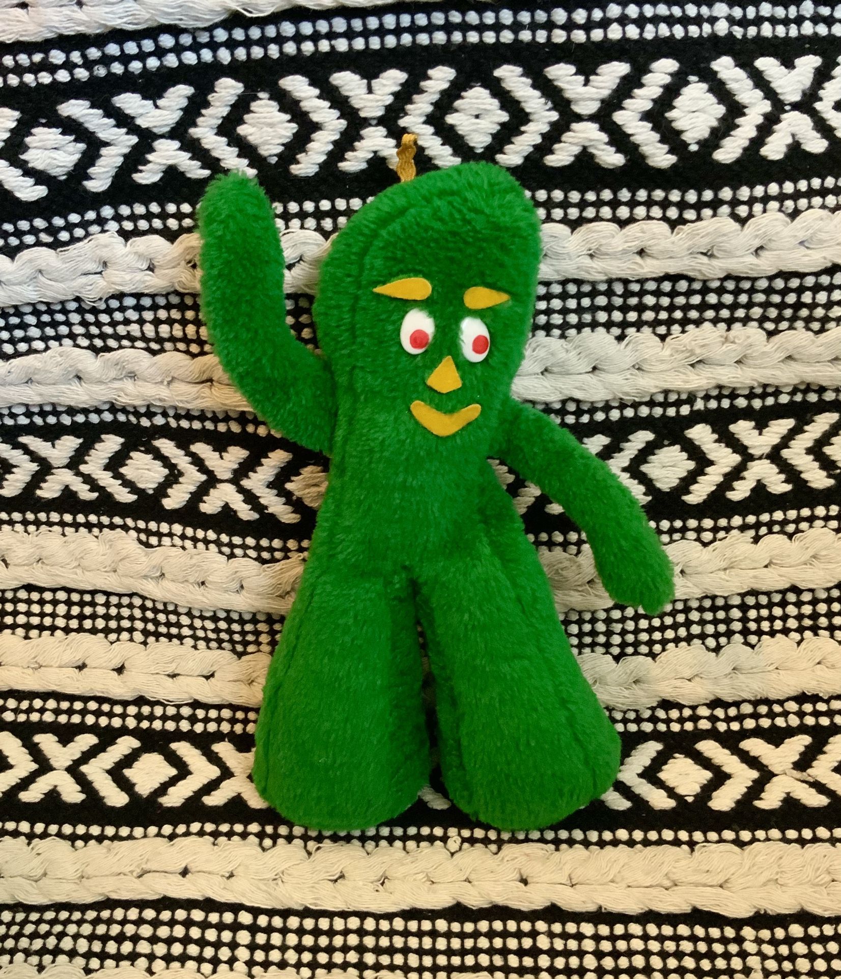 Vintage 1980s Gumby Plush Doll 10 inch Stuffed Animal Figure Green