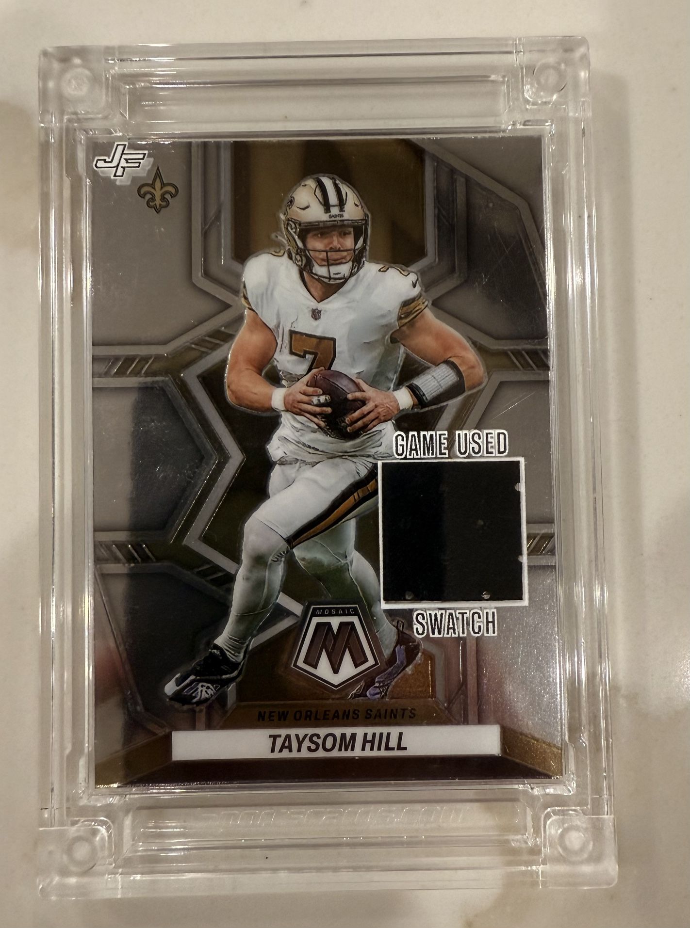 TAYSOM HILL 2022 JERSEY FUSION GAME USED SWATCH - NEW ORLEANS SAINTS