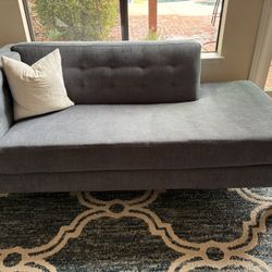 Grey Chaise Lounge With Designer Pillow