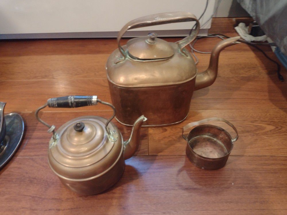 Antique Copper Tea Kettles 