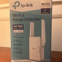 TP Link Wi-Fi 6 Range Extender — Brand New (AX1500, Dual Band)