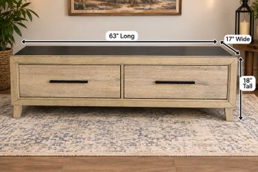 Queen Bed Storage Footboard - 2 Large Drawers - $10