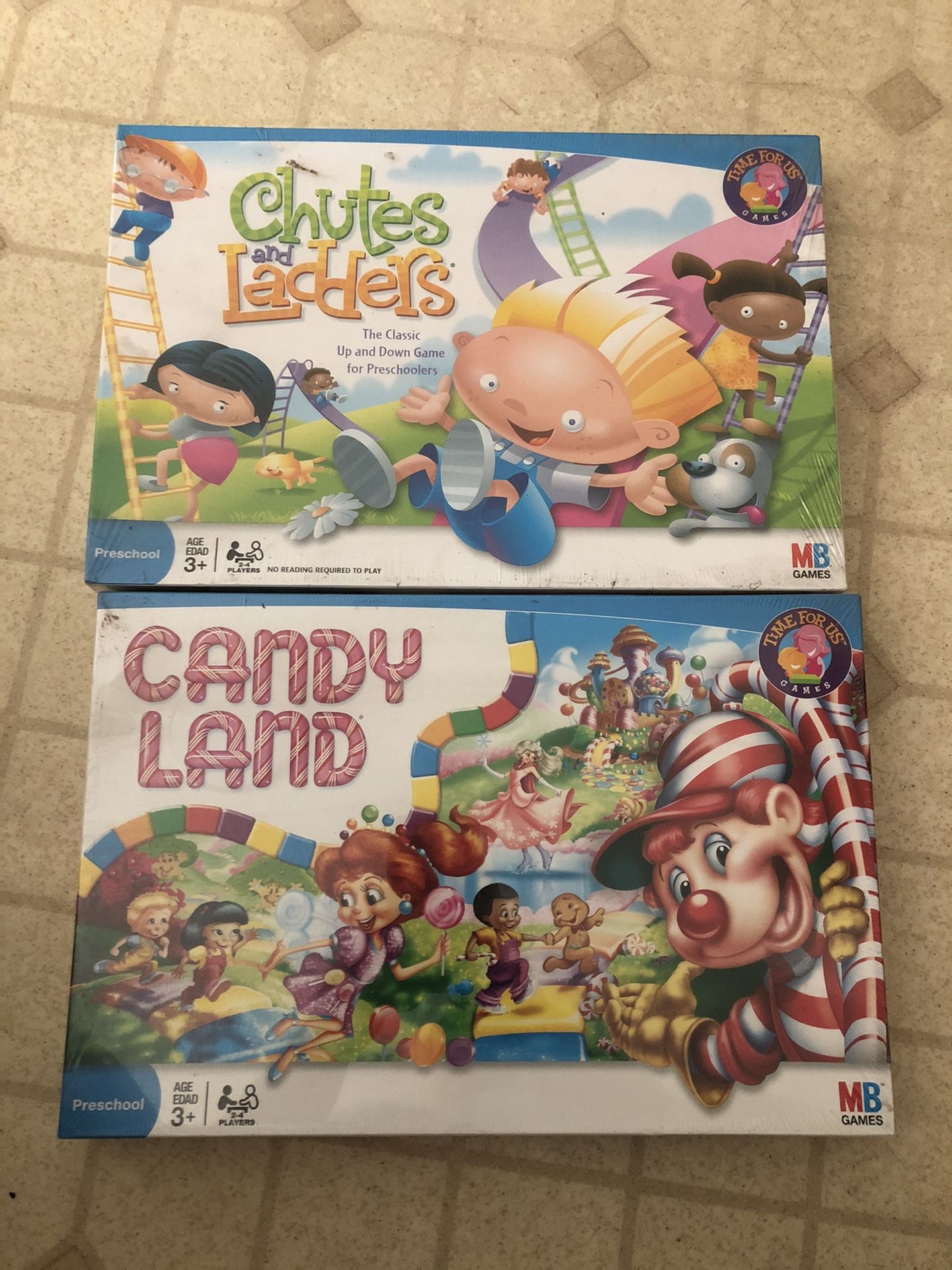 New board games Chutes and Ladders and Candy Land preschool aged