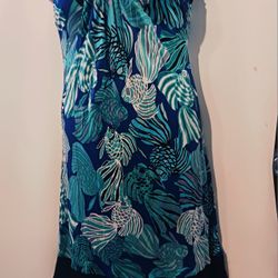 Tropical Style Summer Dress 100% SILK M