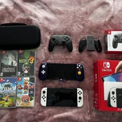 OLED SWITCH Model-WITH Games, Pro Controller And More- 64GB - White What You See Exactly What You Got 