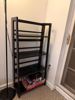 Solid Wood Foldable Walnut 4-Tier Bookcase