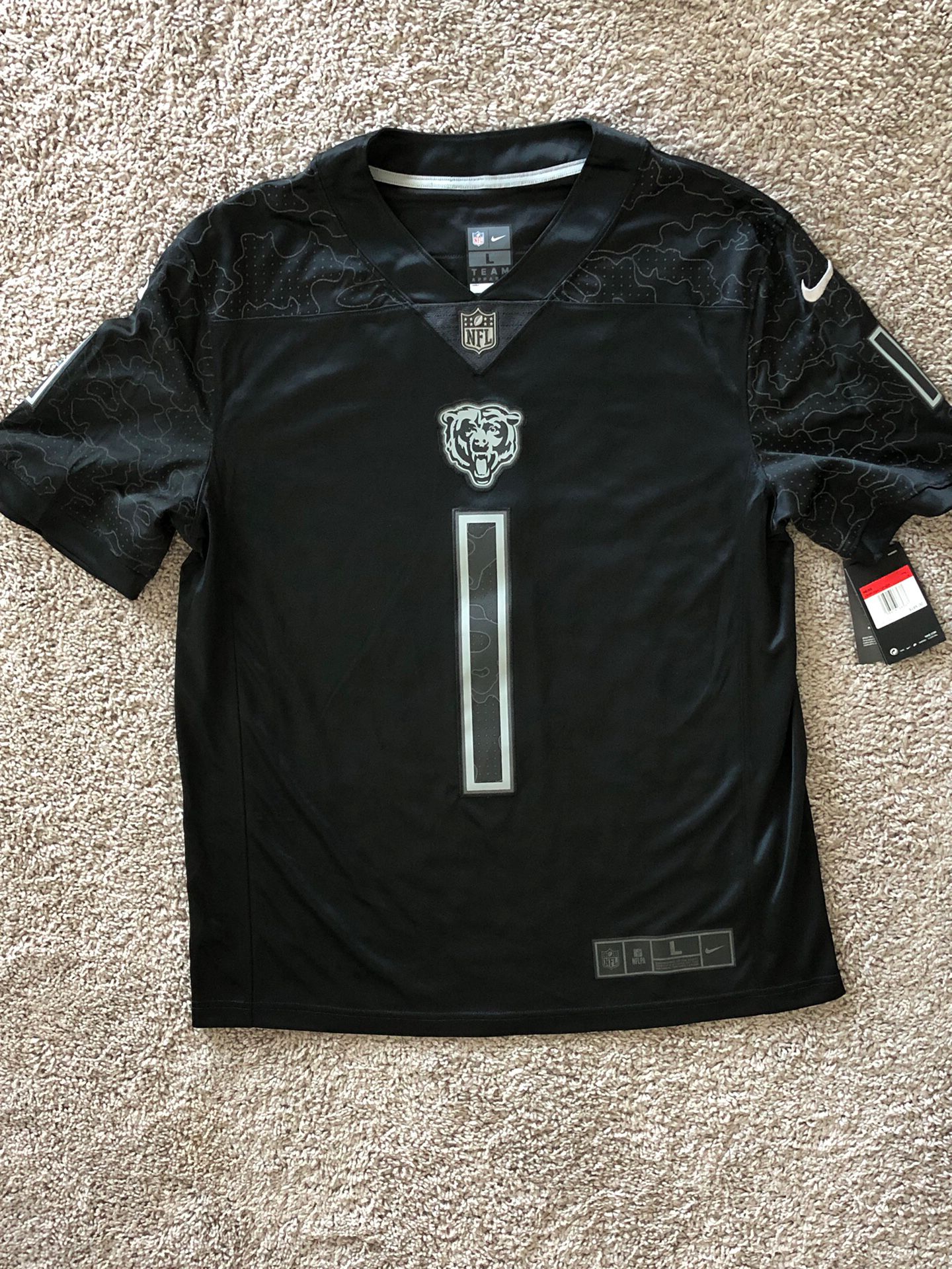 New Black  Nike Chicago Bears #1 Fields Jersey