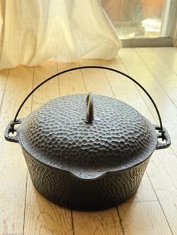 Antique Hammered Cast Iron Dutch Oven