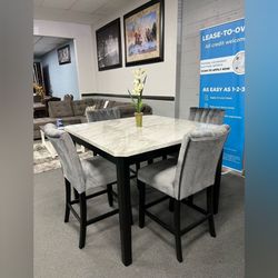 Counter Height Dining Table Set with 4 Chairs