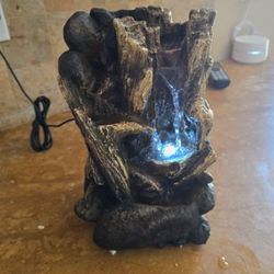 Brand New Indoor Outdoor Water Fountain With LED Light Around 17 Inch Tall