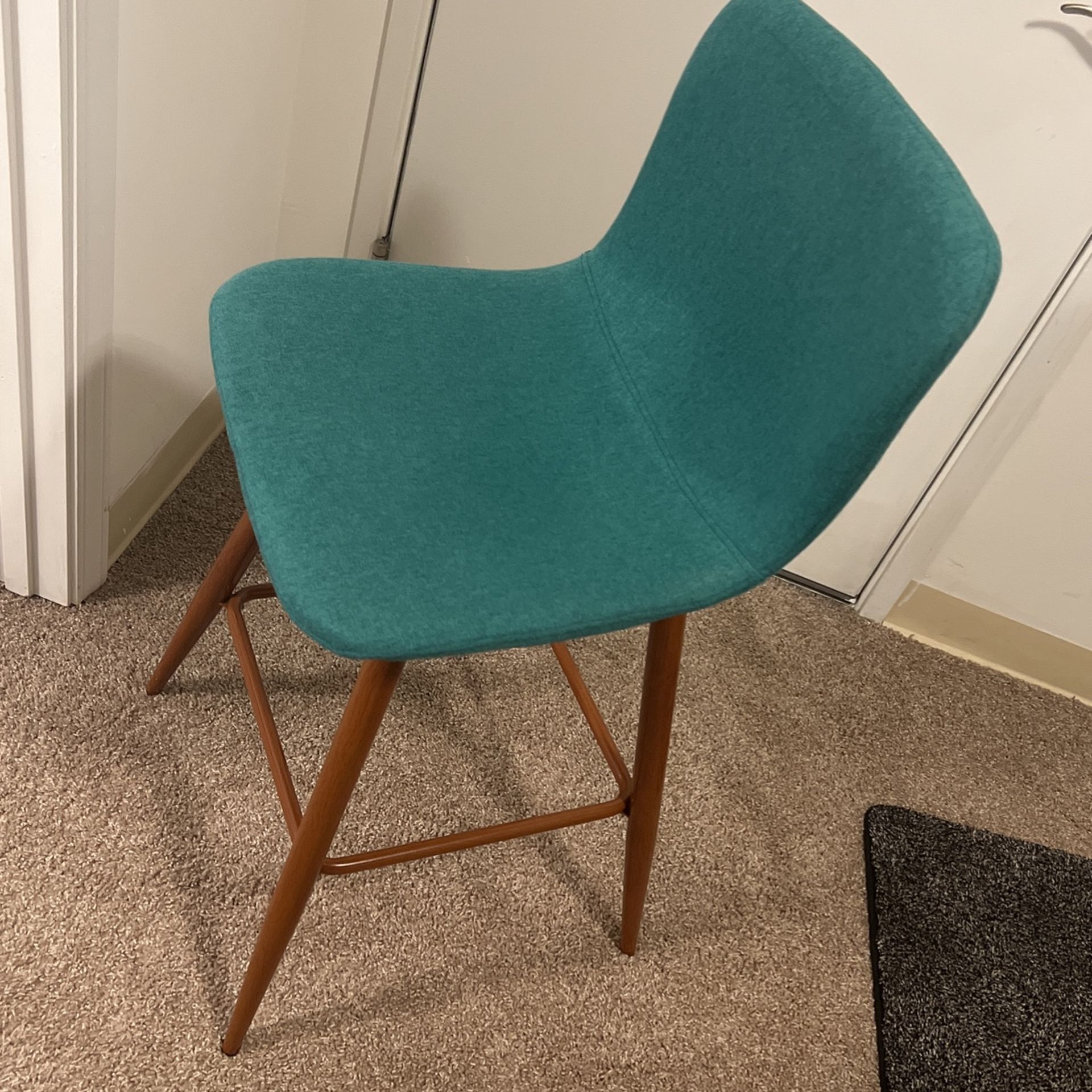A SET OF 2 TEAL CHAIRS