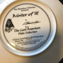 Hamilton collection winter of 41 last Warriors plate collection