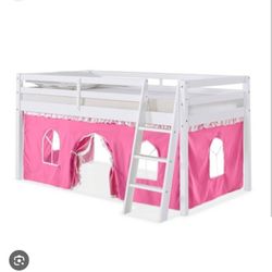 Girls Jr. Loft Bedframe With Tent Curtains 