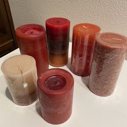 Pier One 6 Large Candles 4 Brand New And 2 Slightly Used