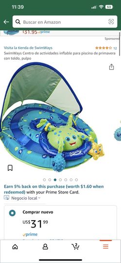Swimways Ultra Baby Spring Float, Premium Inflatable Baby Pool Float with Sun Canopy,